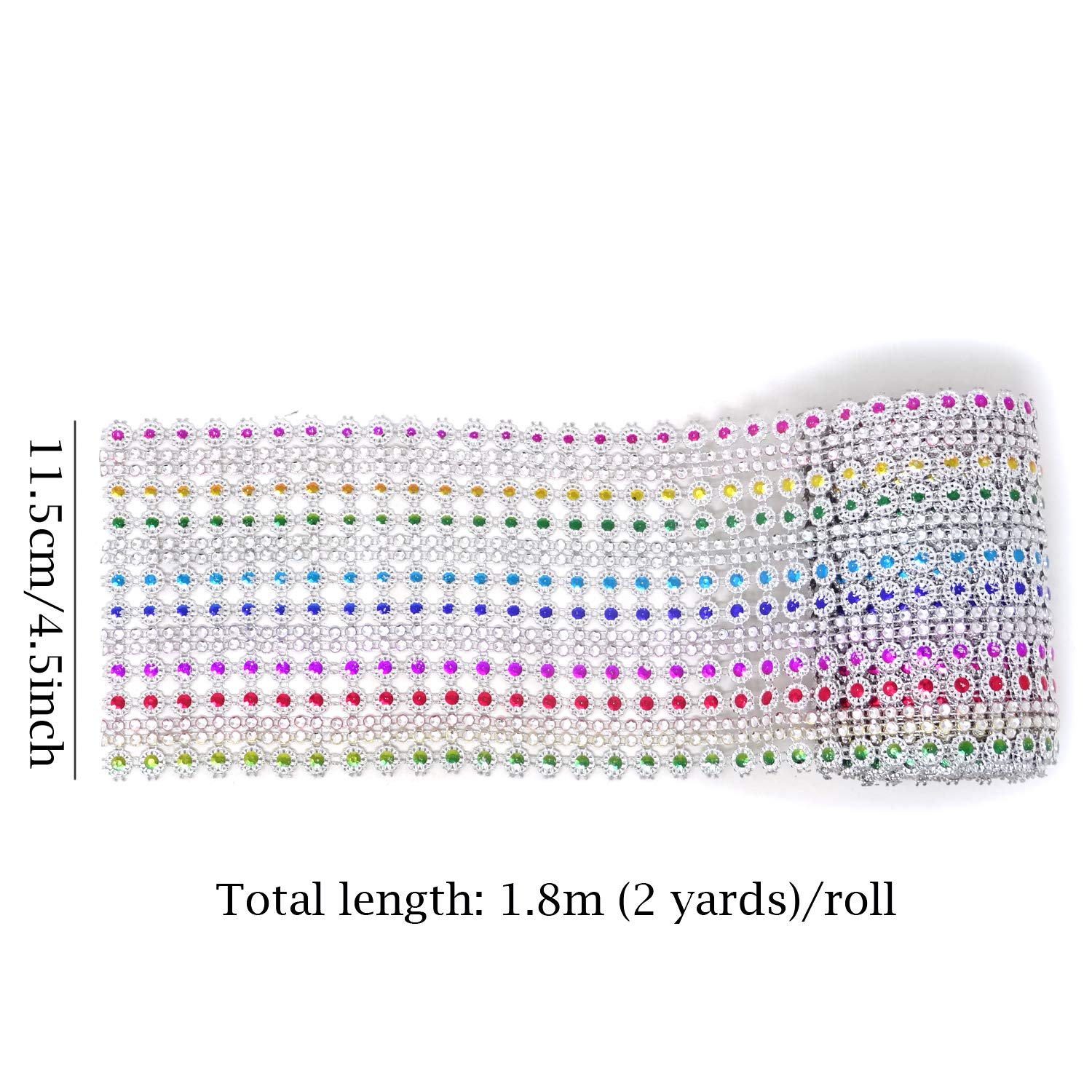 10yard 10mm Ruban Diamant Argent En Plastique Rouleau De Maille De Diamant Enrouleur De Maille