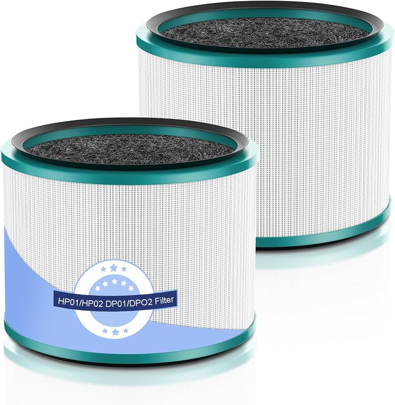 2 Pack HP01 HP02 Filter for Dyson HP01 HP02 Pure Hot Cool Link Air Purifier | Compatible with DP01 DP02 Desk Purifiers, Part # 968125-03, Fit for Dyson Pure Hot Cool Link Air Purifier Replacement Filter