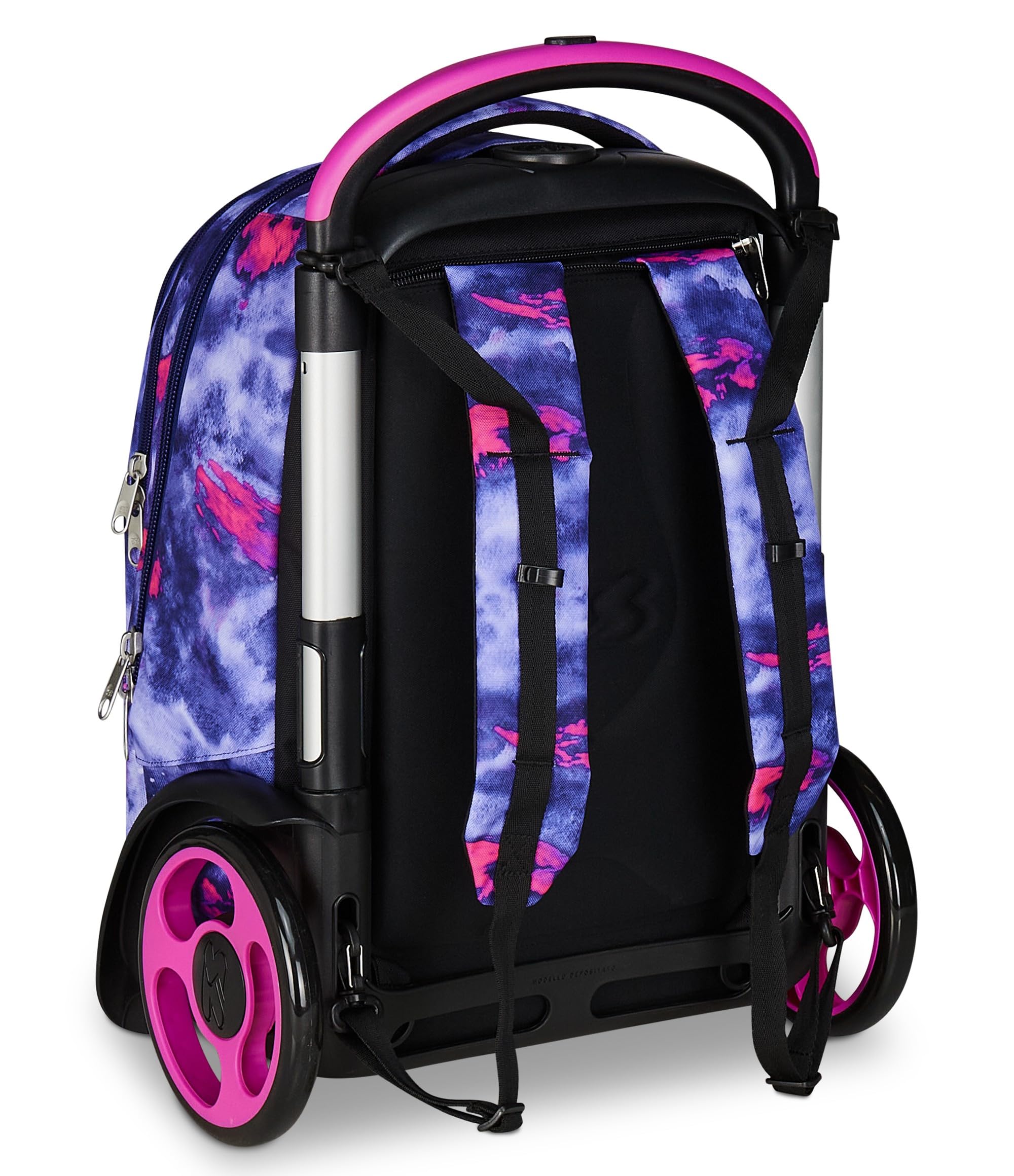 Seven Trolley Scuola Sganciabile Tyre, Viola, Zaino Con Carrello Sganciabile Da 40 L, Maxi Ruote e Crossover System, Maneggevole e Resistente, Scuola Elementare e Media, Zaino Bambina