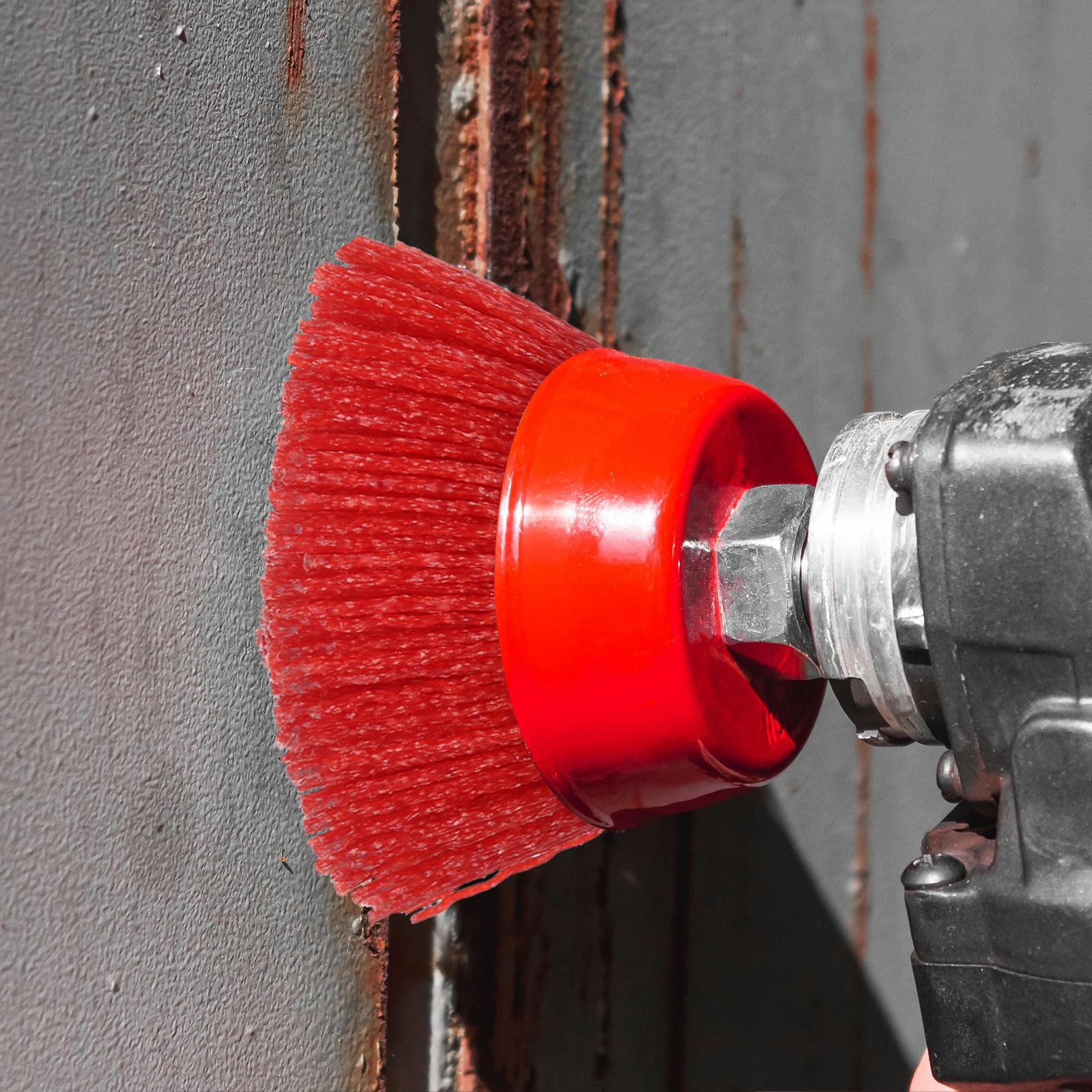 QUARKZMAN 4 Pezzi Spazzola A Tazza In Filamento Di Nylon 3" Per Smerigliatrice Angolare Con Albero Filettato 5/8"-11, Set Di Spazzole Abrasive In Filo Per Vernice E Pulizia Superfici