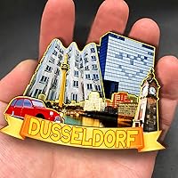 Vista 4 de Imán de madera de Alemania Dusseldorf 3D para nevera, recuerdos coleccionables, decoración hecha a mano, artesanías 2