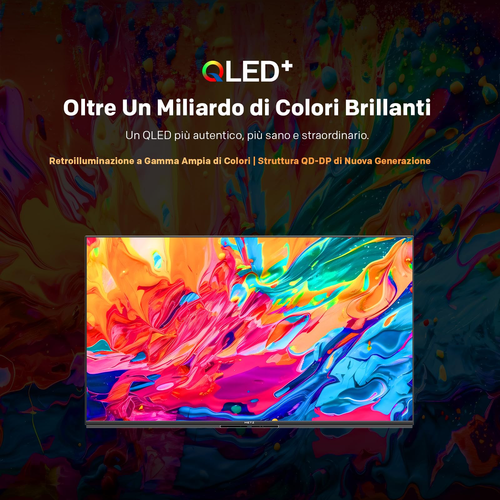 Metz TV QD-MiniLED 55 Pollici Smart TV MNE8000Z, 144hz, MEMC, Dolby Vision Atmos, HDR10, Freesync, VRR, ALLM, Googlecast,Tuner DVB-T/T2/C/S/S2/Analogico
