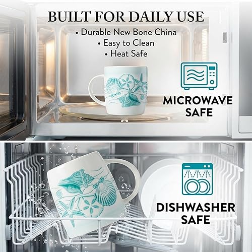 Miniatura 3 de Cape Shore New Bone China Atlantic Taza 14 oz - Conchas