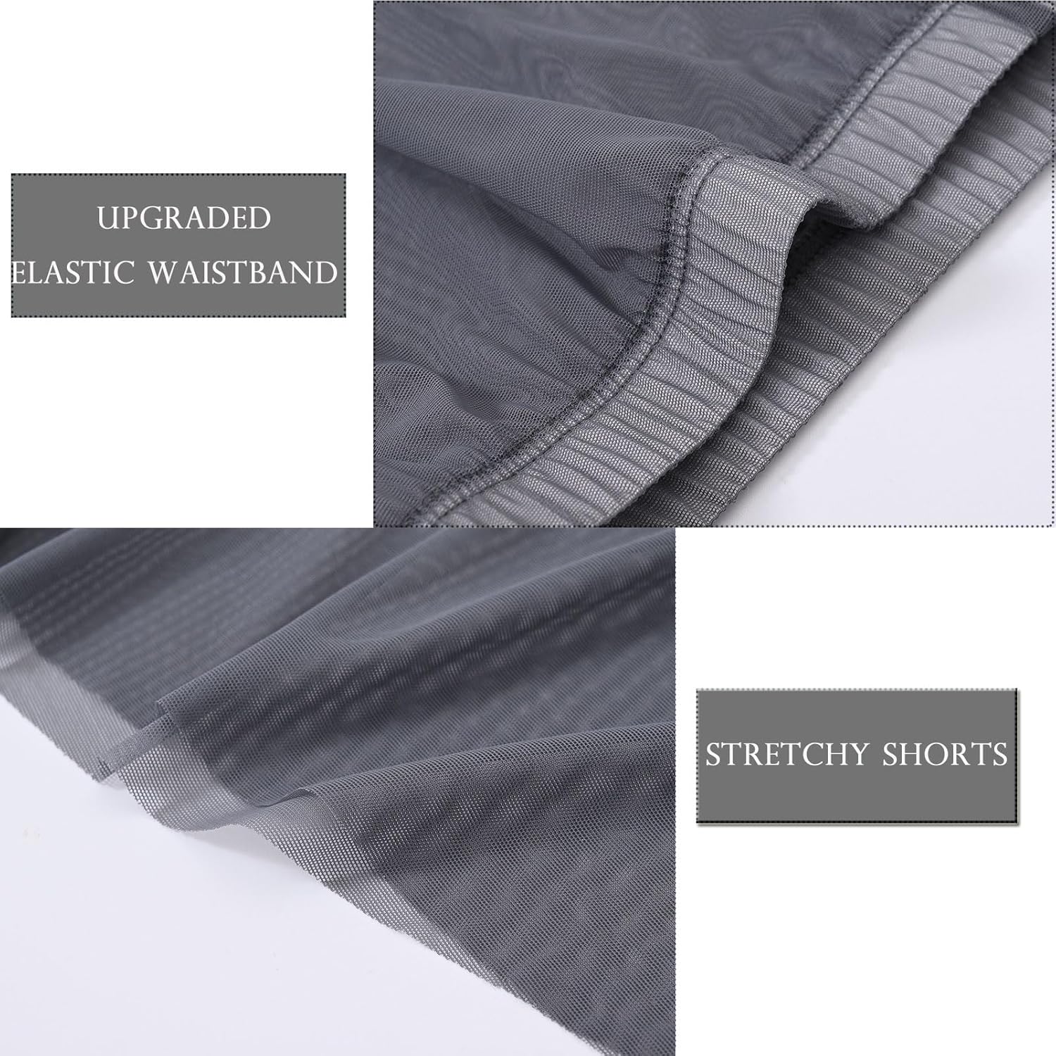 JINSHI Men's Mesh See Through Boxers Sexy Silk Underwear Sheer boxer trunk, Athletic Ultra-thin Split Side Loose Shorts - Image 5