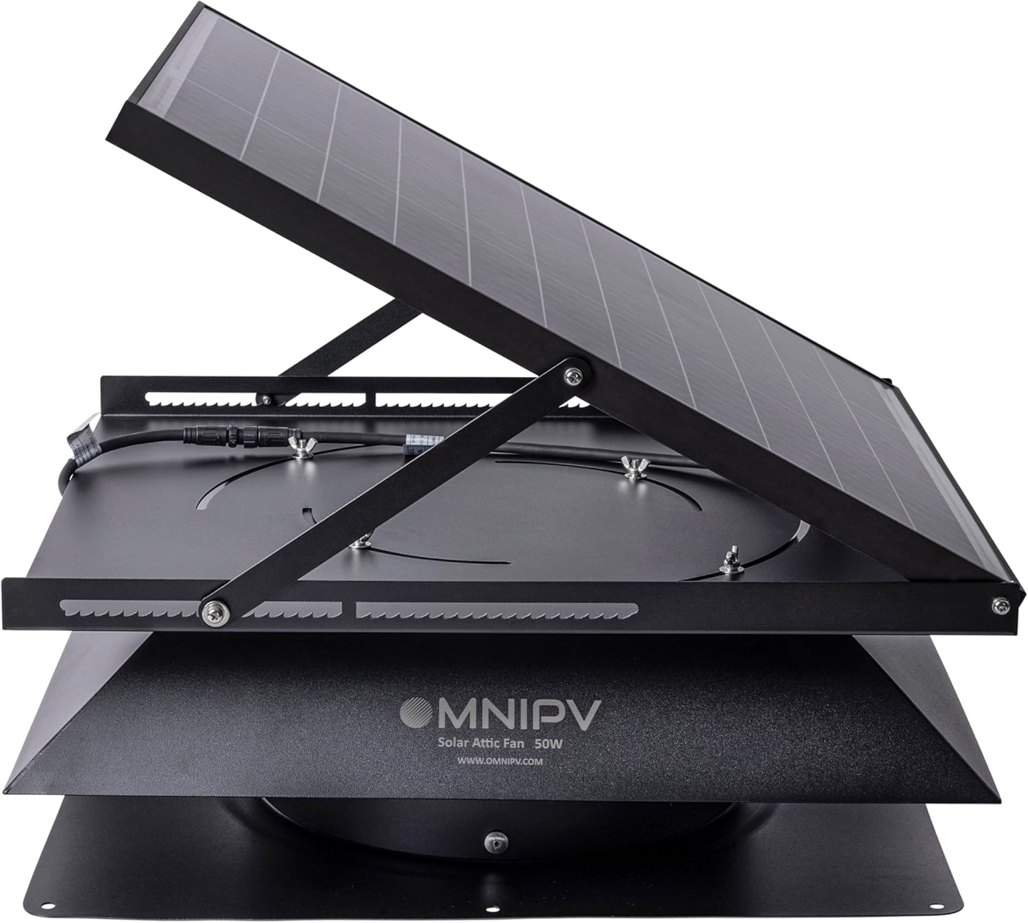 Smart Hybrid Solar Attic Exhaust Fan Pro–USA Engineered with German Tech, 2850 CFM 50W Solar Panel, 40-104℉ Thermostat, Cool & Dehumidify up to 4000 ft². Weatherproof Roof Vent for Home, Shed - Image 7