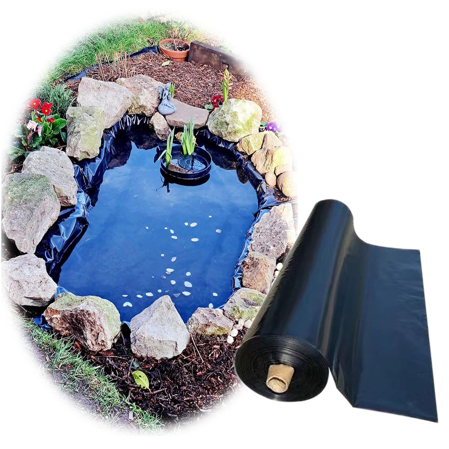 Bâche pour bassin en PEHD noir résistant aux UV et étanche pour fontaine