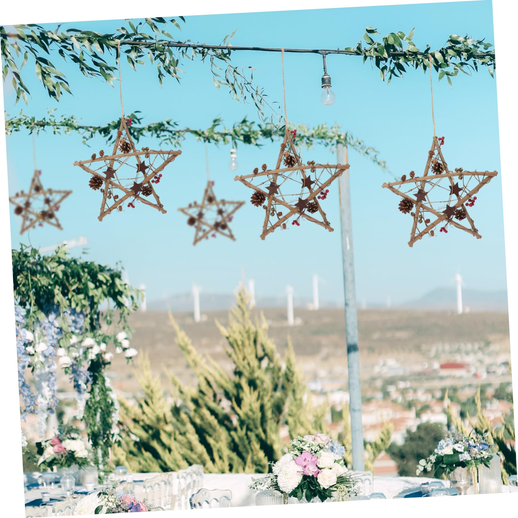 Cabilock Decorazione Forma di Stella per Albero di Natale Ciondolo da Appendere Ornamento Natalizio in Materiale Sicuro e Robusto Adatto per Decorare Albero di Natale Porta Muro e Altri