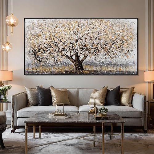 Miniatura 5 de Arte de pared enmarcado marrón y blanco, impresiones florales para decoración de pared botánica, carteles de pared de naturaleza, 24 x 48 pulgadas,