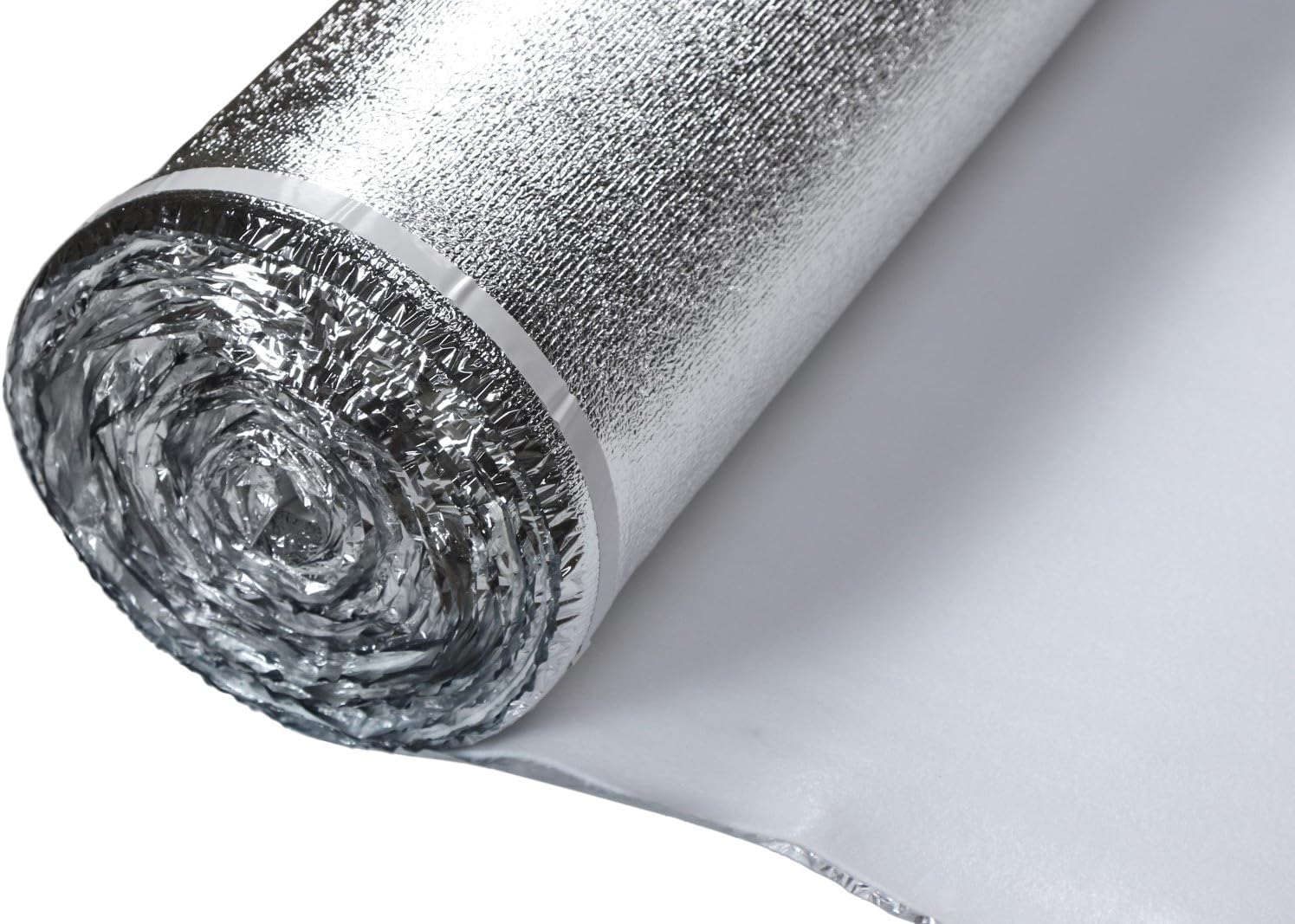400SQFT AMERIQUE 3MM Thick Flooring Silver Underlayment Padding with Tape & Vapor Barrier 3-in-1 Heavy Duty Foam (400SF Total, Pack of 2 Rolls, 200SF/Roll)