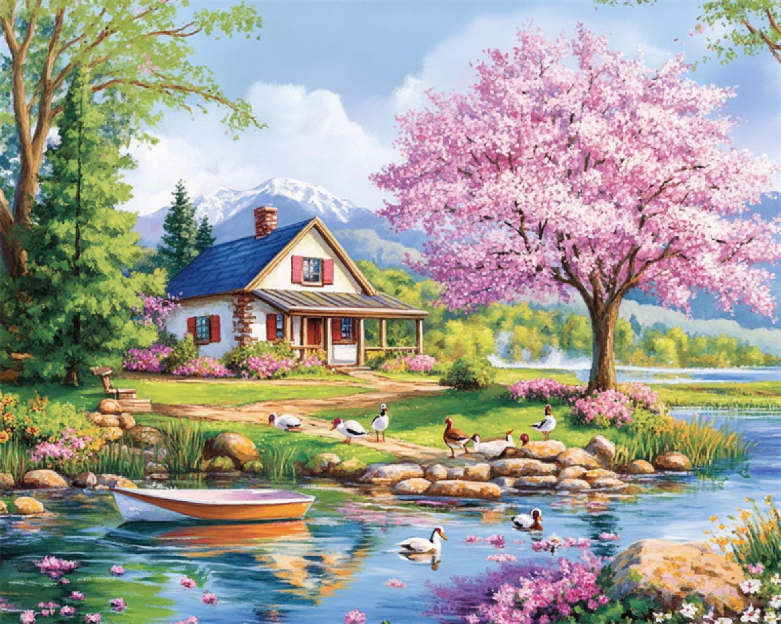AxiangziK Diy-Teppich Knüpfstern Anime Ländliche Landschaft Knüpfteppich-Sets Für Anfänger,Diy-Handarbeit,Häkelteppich-Set,Heimdekoration 55x75cm
