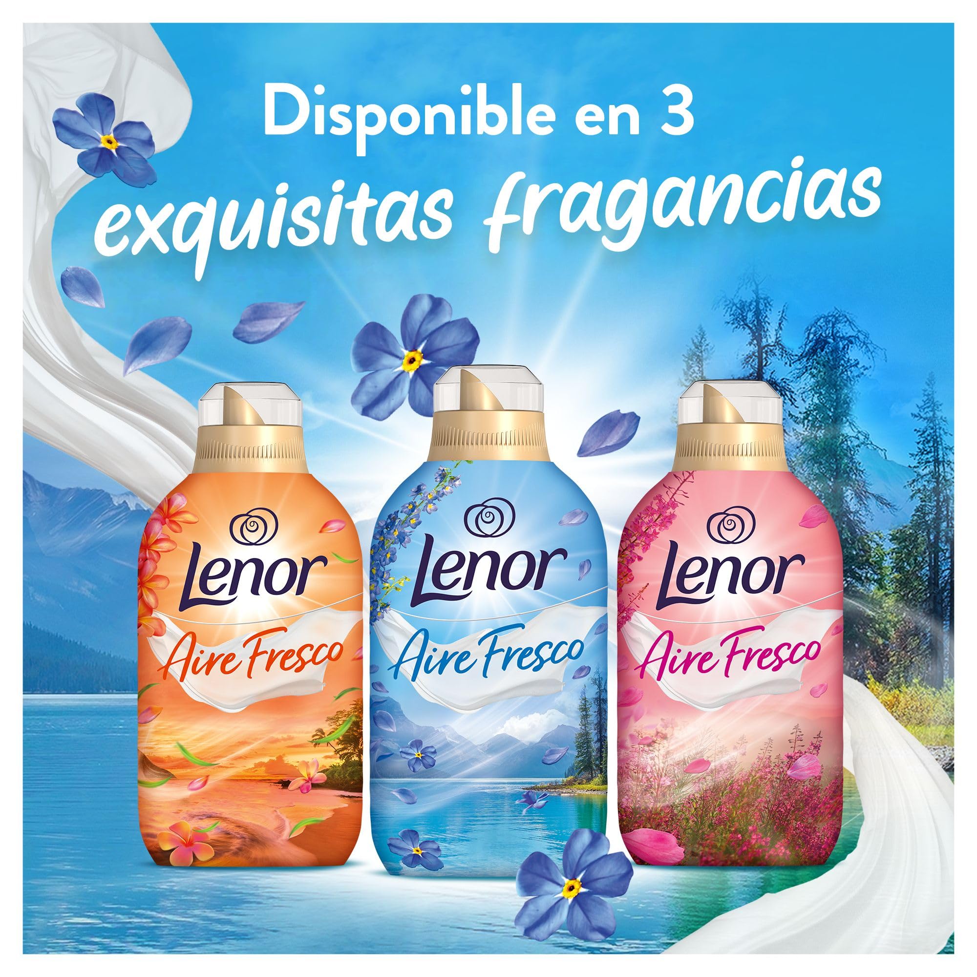 Lenor Aire Fresco Suavizante Para Ropa Frescor Alpino 36 Lavados, 6 X 504ml, Frescor Resistente Al Secar En Ambientes Húmedos O Al Sol Intenso