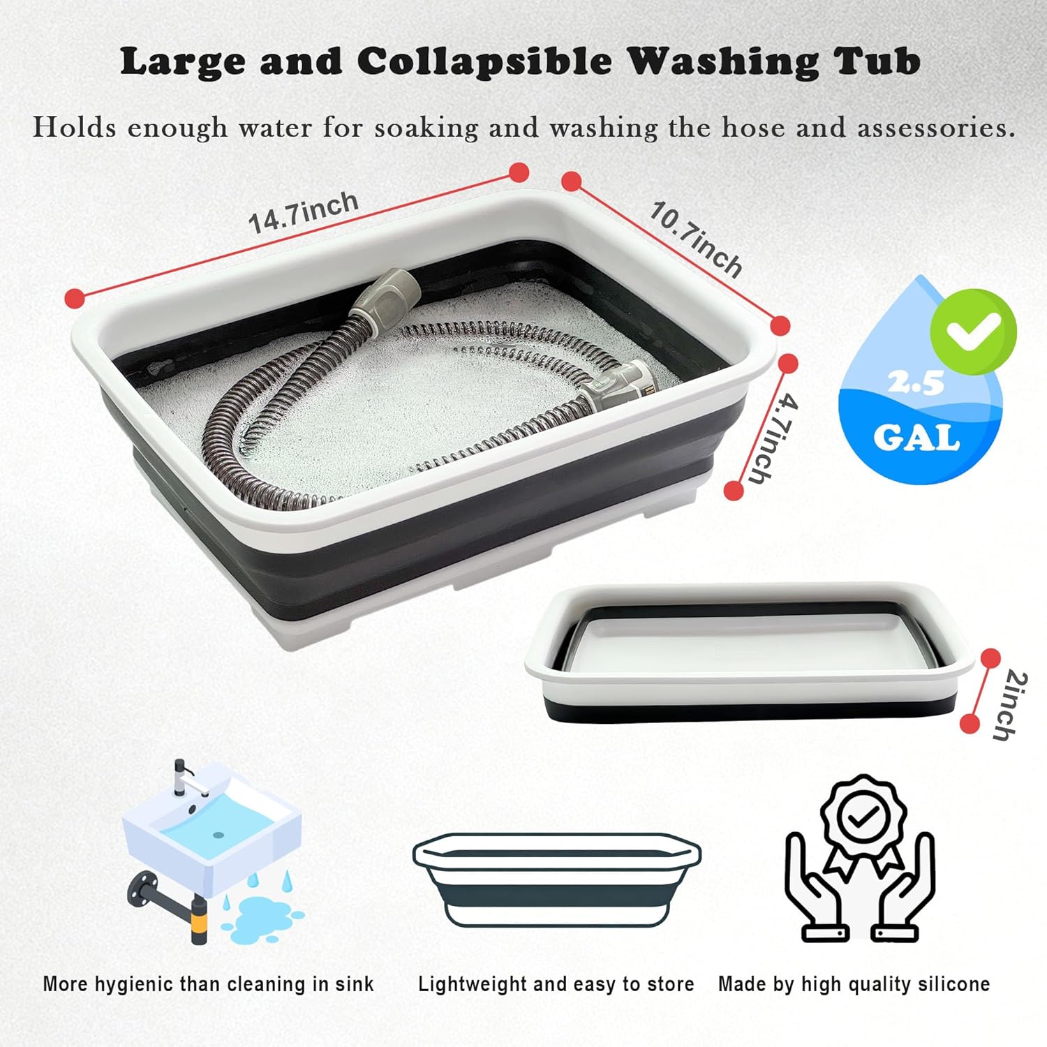 CPAP Cleaning Kit with Hose Dryer for Universal 22mm Tubing, Cpap Cleaner Supplies Includes Collapsible Wash Basin, Hose & Mask Brush, CPAP Holder & Hose End Caps | Make Cpap Cleaning Easier