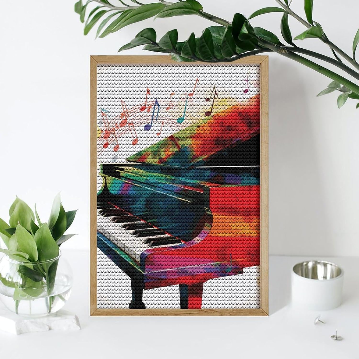GHBNK Diamond Painting Kit for Adults Colorful Piano Keyboard Music DIY Art Craft, 8"x12" Diamond Painting Home Decor, Canvas Art Creative DIY Paintings Kit for Stress Relief Arts Project image 4