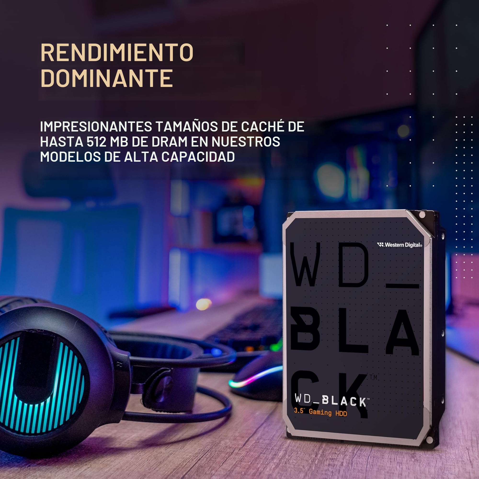 WD_Black 8TB de Alto Rendimiento Disco Duro Interno 3.5" - 7200 RPM Class, SATA 6 GB/s, 256MB Caché