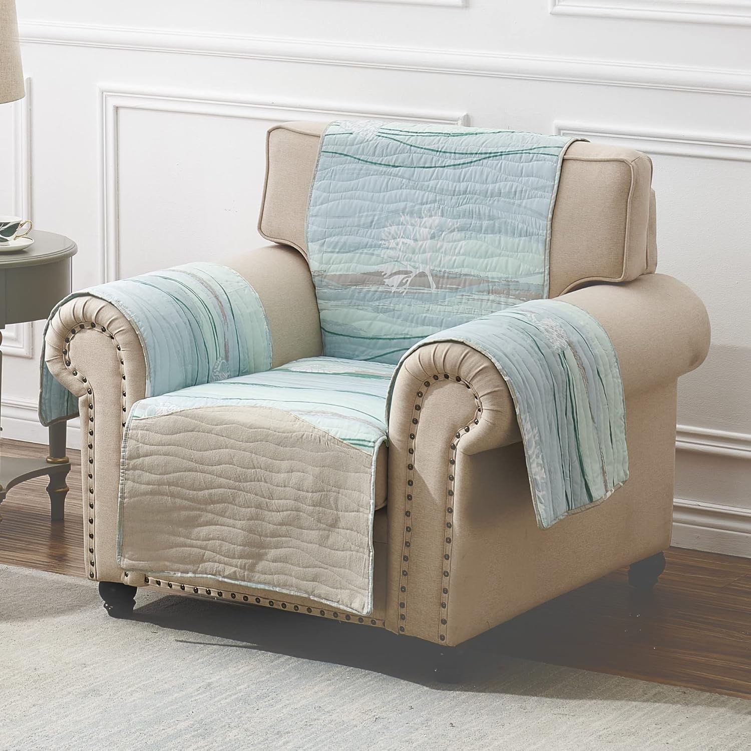 Greenland Home Maui Reversible Slipcover - Furniture Protector - Arm Chair - Multicolor