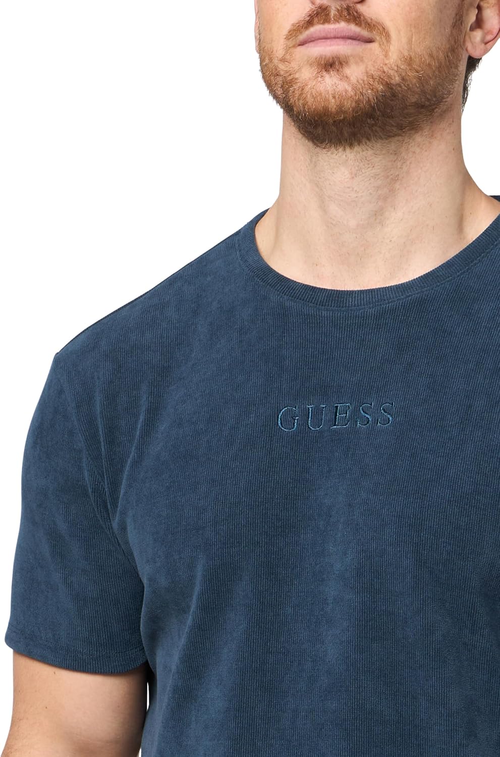 GUESS Men's Short Sleeve Hawkins Rib Crew - Image 3