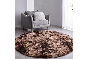 FJZFING Tie-Dyed Brown Round Rug