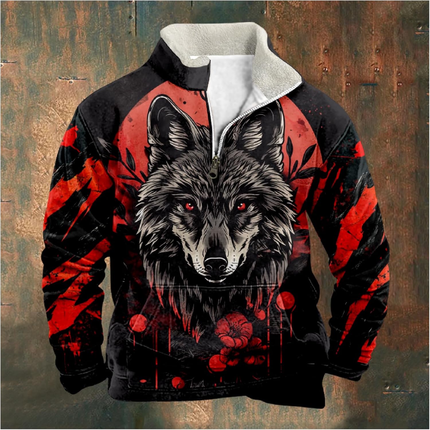 Men's Long Sleeve Half Zip Pullover Sweatshirts Western Cowboy Style Crewneck Lightweight Cool Hoodies With Pocket - Image 2