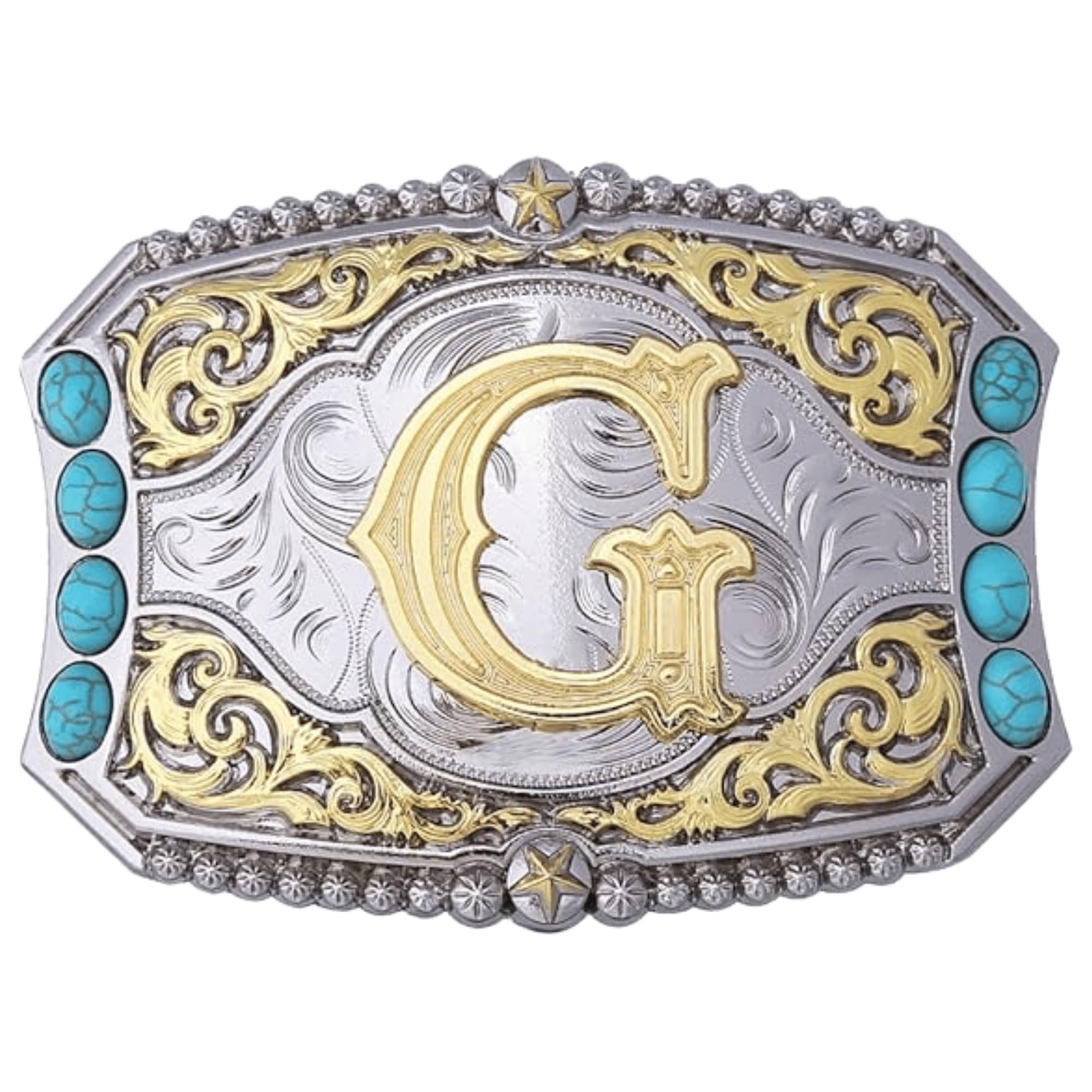 WMG Western Belt Buckle Initial Letters A-Z – Cowboy Buckle for Men & Women | Hebillas Vaqueras Rodeo