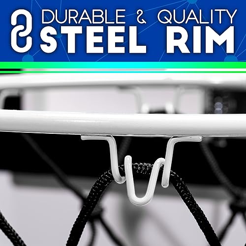 Miniatura 5 de Franklin Sports Over The Door Indoor LED Basketball Hoops-Steel Rim Mini Basket-Includes Ball and Pump-Light Up Backboard