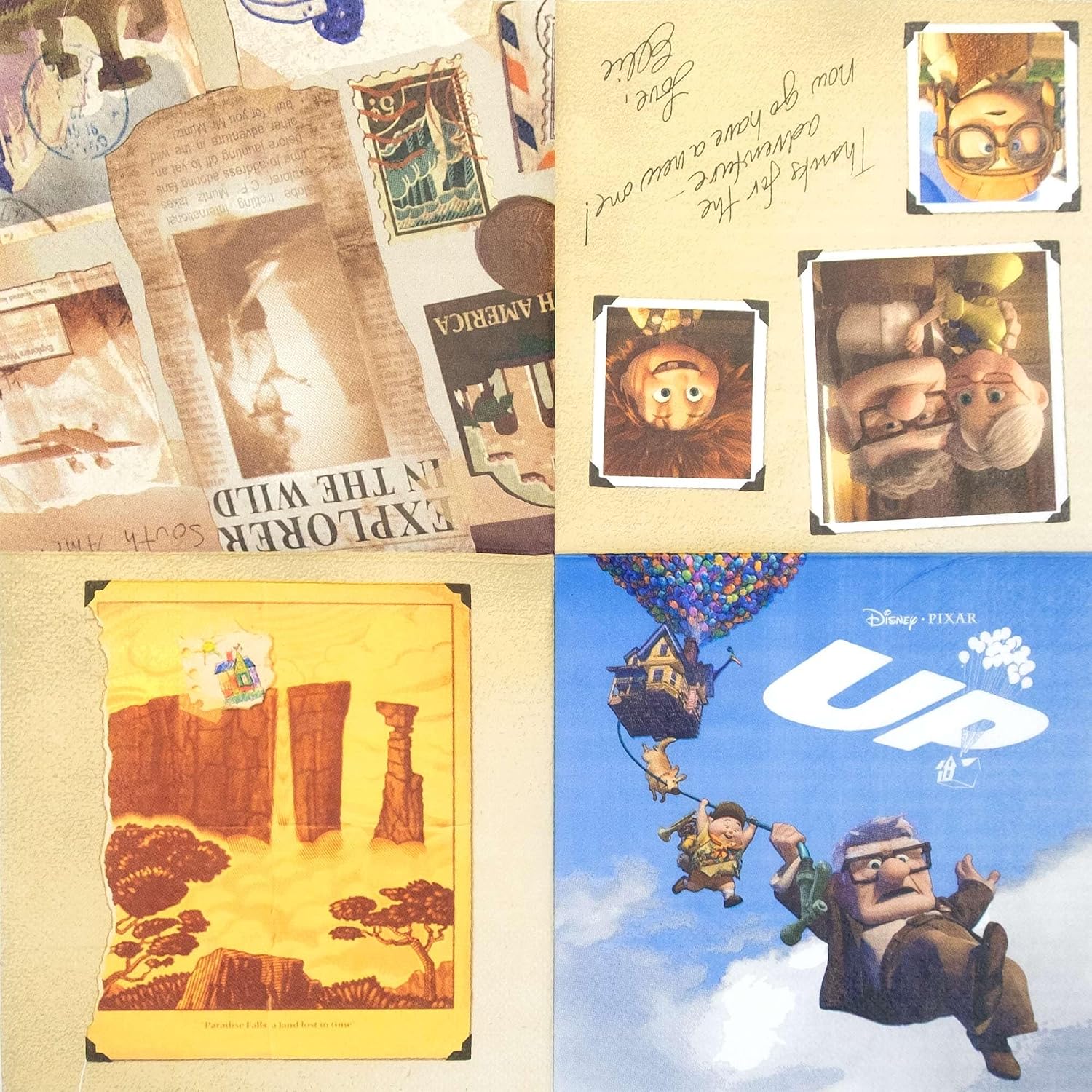 Pixar UP Beverage Napkins (16-Pack) | Absorbent Napkins for UP Themed Parties, Vibrant Color Licensed Disney Movie Supplies