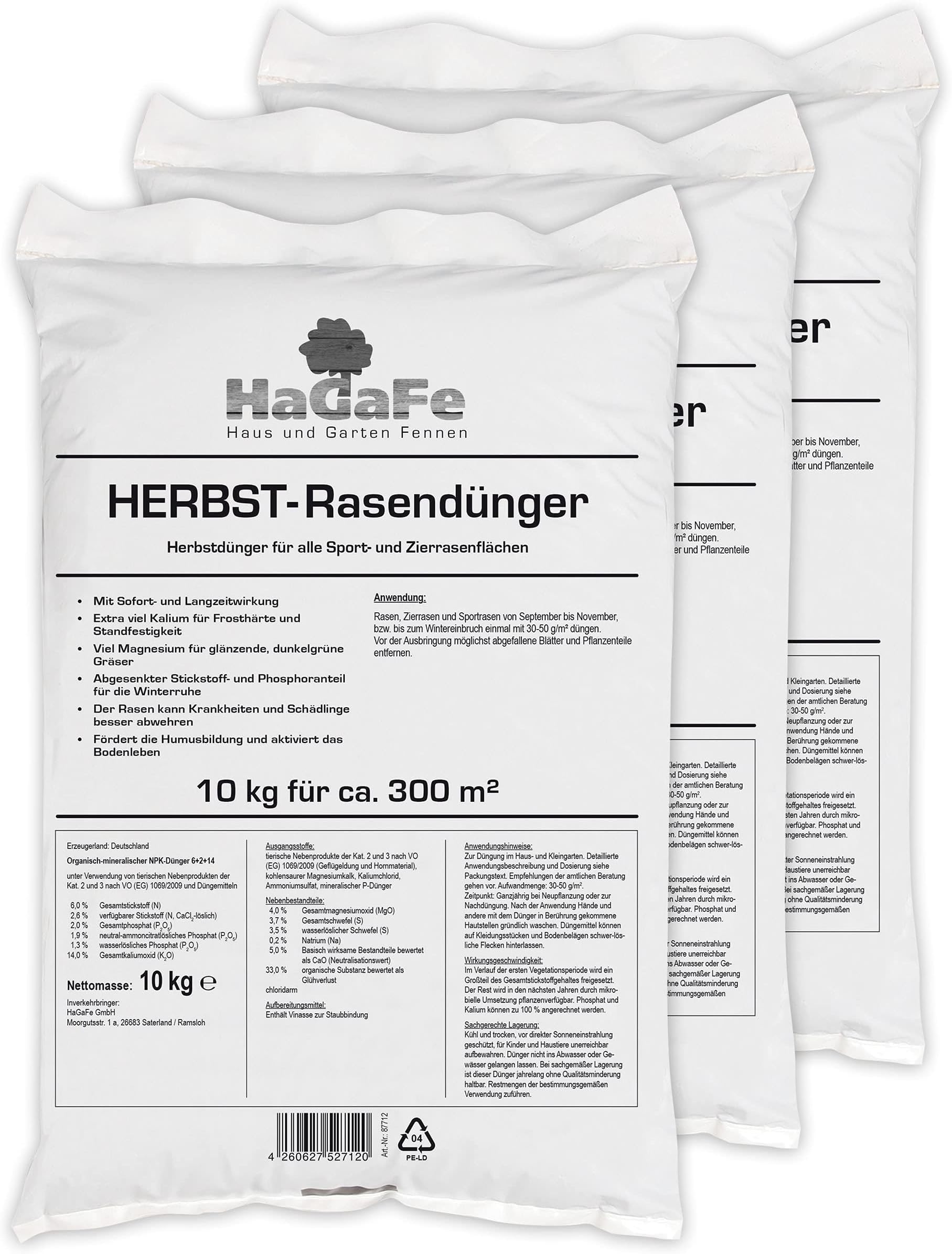 Rasendünger Herbst 25 kg Herbstrasendünger Kaliumdünger Herbstdünger