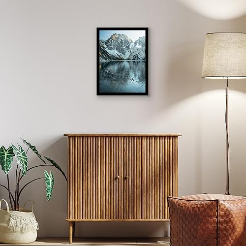 Vista 91 de Americanflat - Marco para póster de 71 x 74 cm con plexiglás pulido, portarretratos negro de madera industrializada, Epic Collection, marco ancho