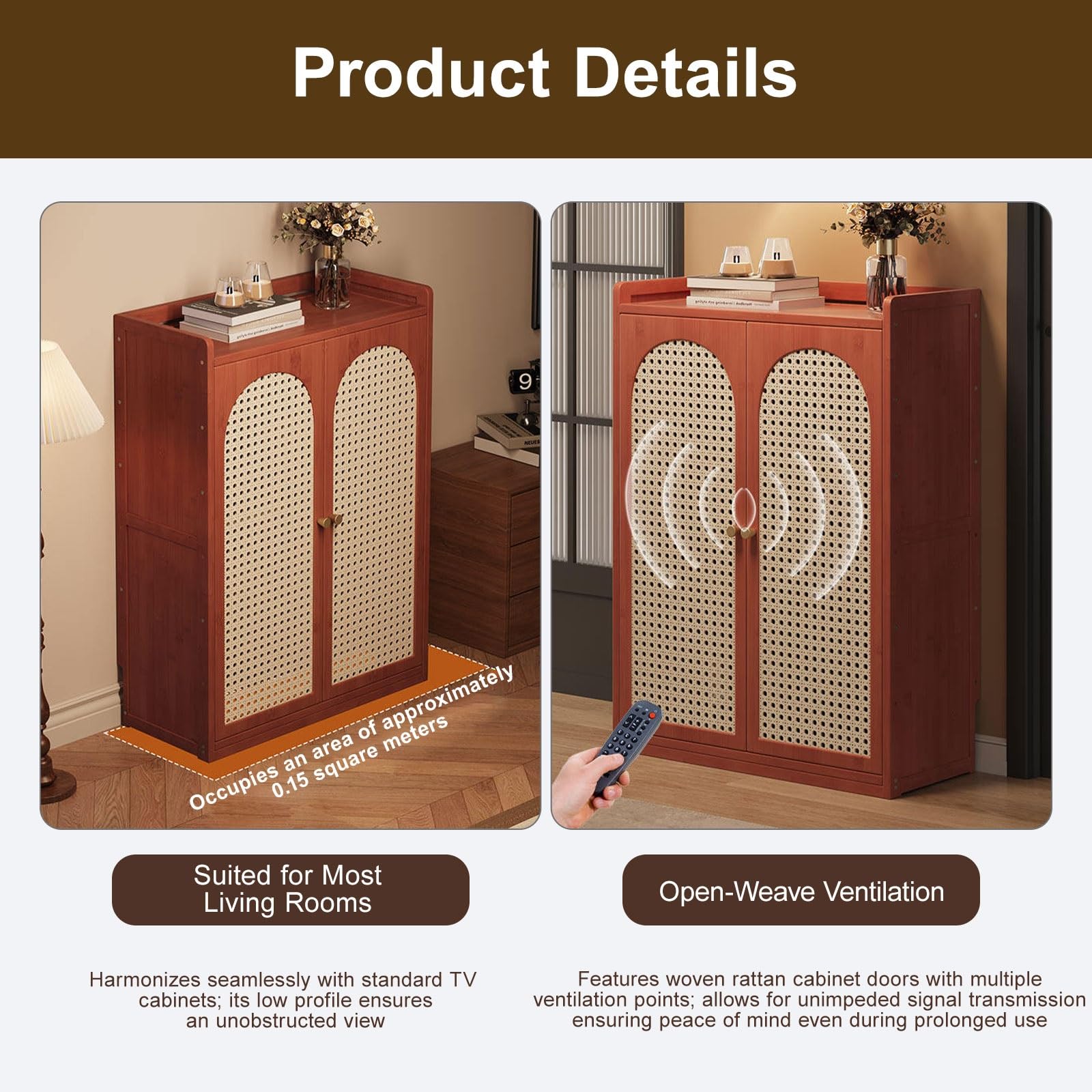 Support Mural pour Routeur sans Fil, Boîte De Rangement pour Routeur WiFi sans Fil, pour La Maison, La Chambre À Coucher, Le Salon, Design Élégant(67cm/26.4in)