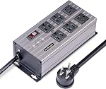 StarTech.com Flat Plug 6-Outlet Heavy Duty Industrial Power Strip 125V/15A with Surge Protector, EMI/RFI Isolation, Mountable PDU, 8ft/2.4m Extension Power Cord, NEMA 5-15P/R, TAA | 125V/15A with Surge Protector, 2.4m/8ft Extension Power Cord, Mounta
