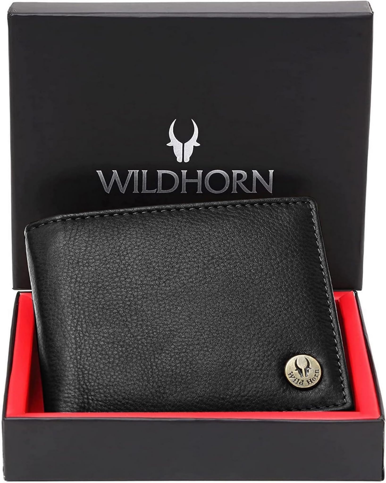 RFID Protected Leather Wallet for Men, Black