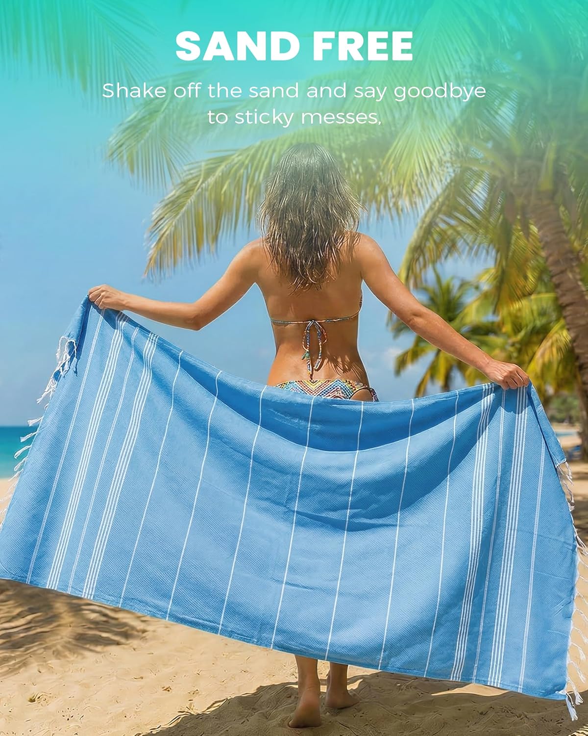 4 Packs Turkish Beach Towels Gym Towel Camping Blanket Xl Large Size Sandfree Sandrpoof Thin Fast Drying Packable Honeymoon Travel Essential Summer Vacation Accessories Hawaii Trip Necessities