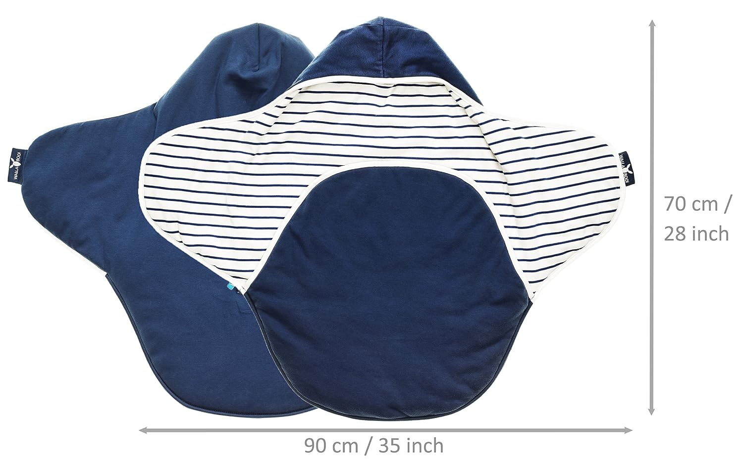 Wallaboo Baby Blanket Coco,Supersoft 100% Pure Cotton, Multi-Use for Pram or Car Seat and Travel, Newborn upto 10 months, Size: 35 x 28 inch, Color: Blue Striped