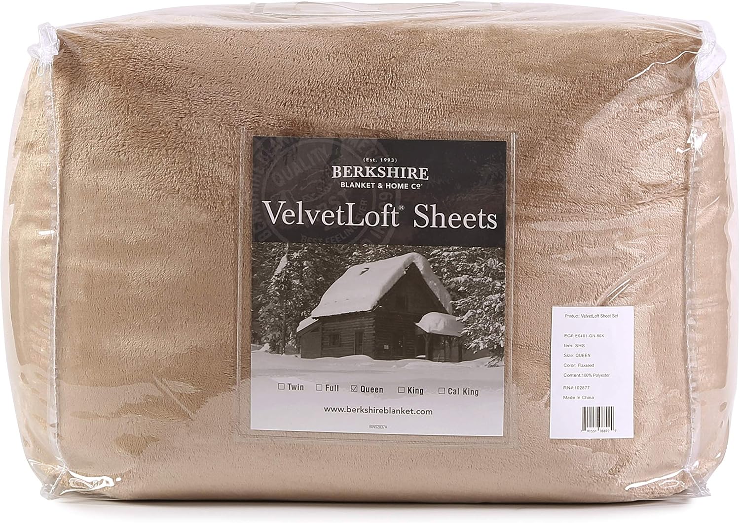 Berkshire Blanket VelvetLoft Sheet Set | Super Soft, Cozy Plush Sheets | Light Warm Tan | King (100" x 112")