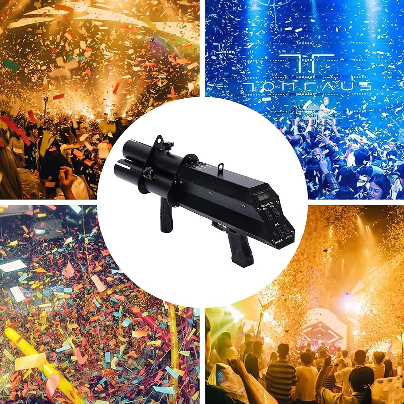 Canon Lanceur de confettis sans Fil, tireur de confettis électrique, Canon électronique à Triple Salut pour scène, pour fête, Club, Mariage, Machine à Jet de confettis d'ambiance