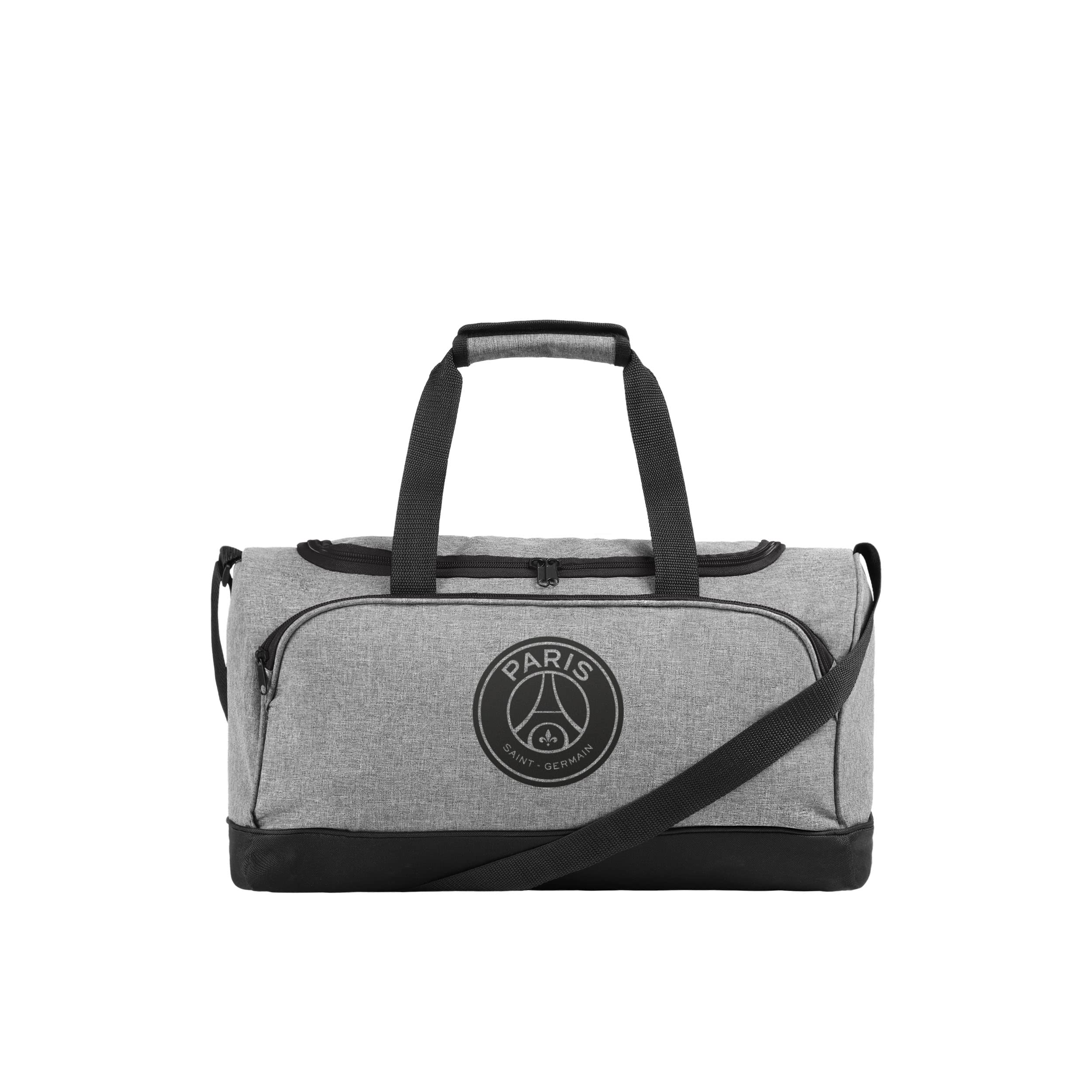 FOCO Official Paris Saint Germain FC Football Grey Travel Holdall Duffle Bag