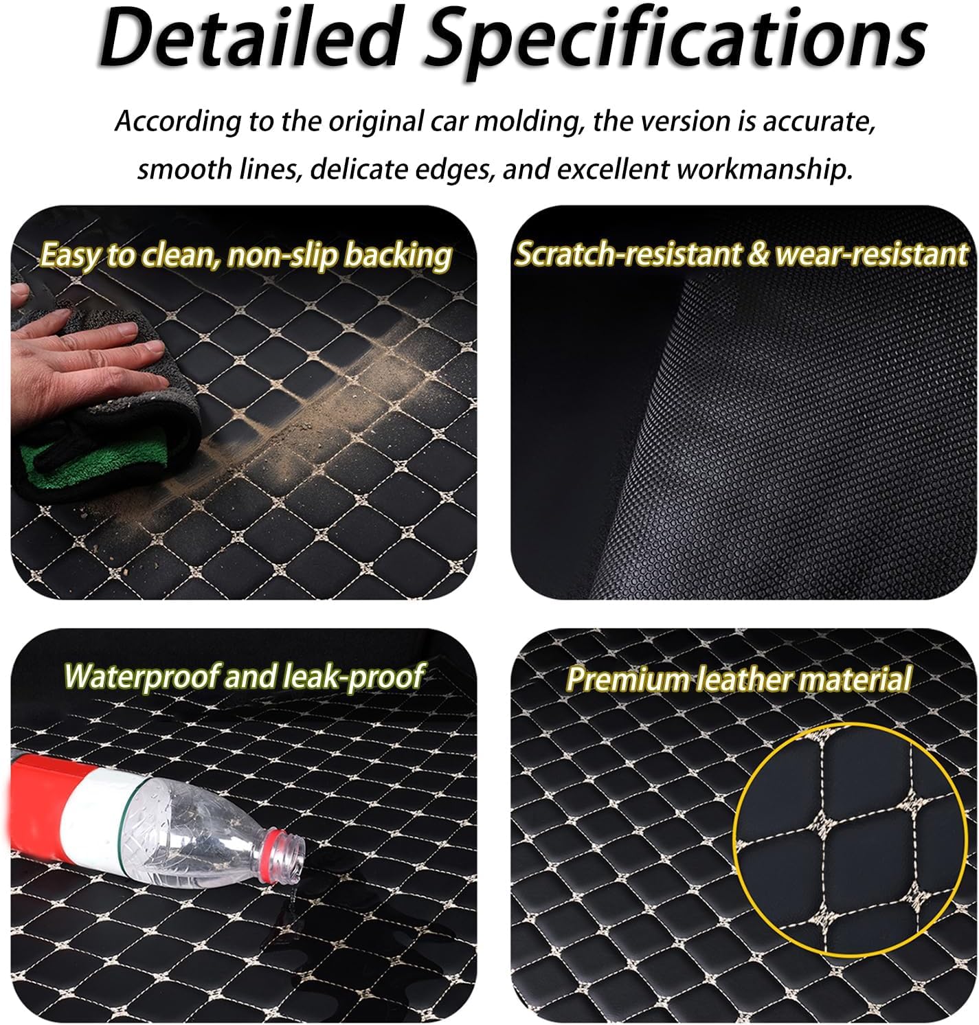 Protector Maletero para BMW 5er G31 2020-2024 | Alfombrilla maletero coche cuero impermeable antideslizante cubremaletero funda perros protectora bandeja carga suelo