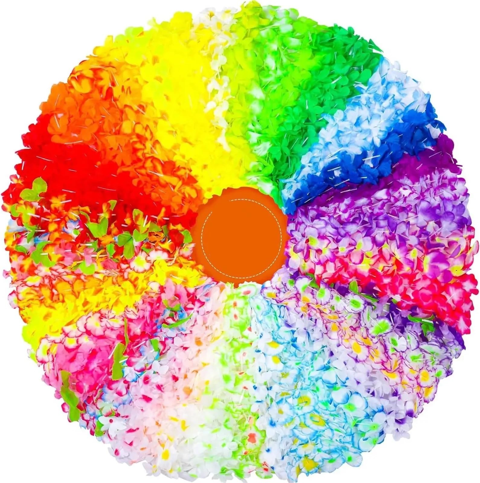 36–200 Stück Hawaii-Leis, Tropische Blumenkette, Hawaii-Kränze, Girlanden, Hawaii-Luau-Party-Dekoration, Sommer-Hochzeitsbedarf Für Kinder Erwachsene(50pcs)