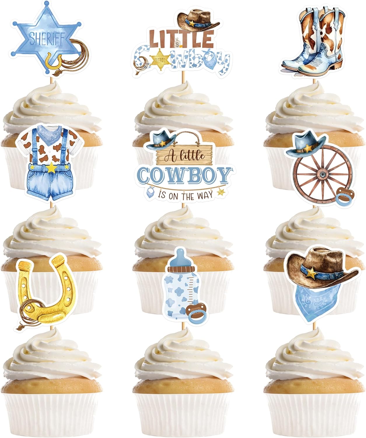 Little cowboy on the way Cake Items decoration for birthday