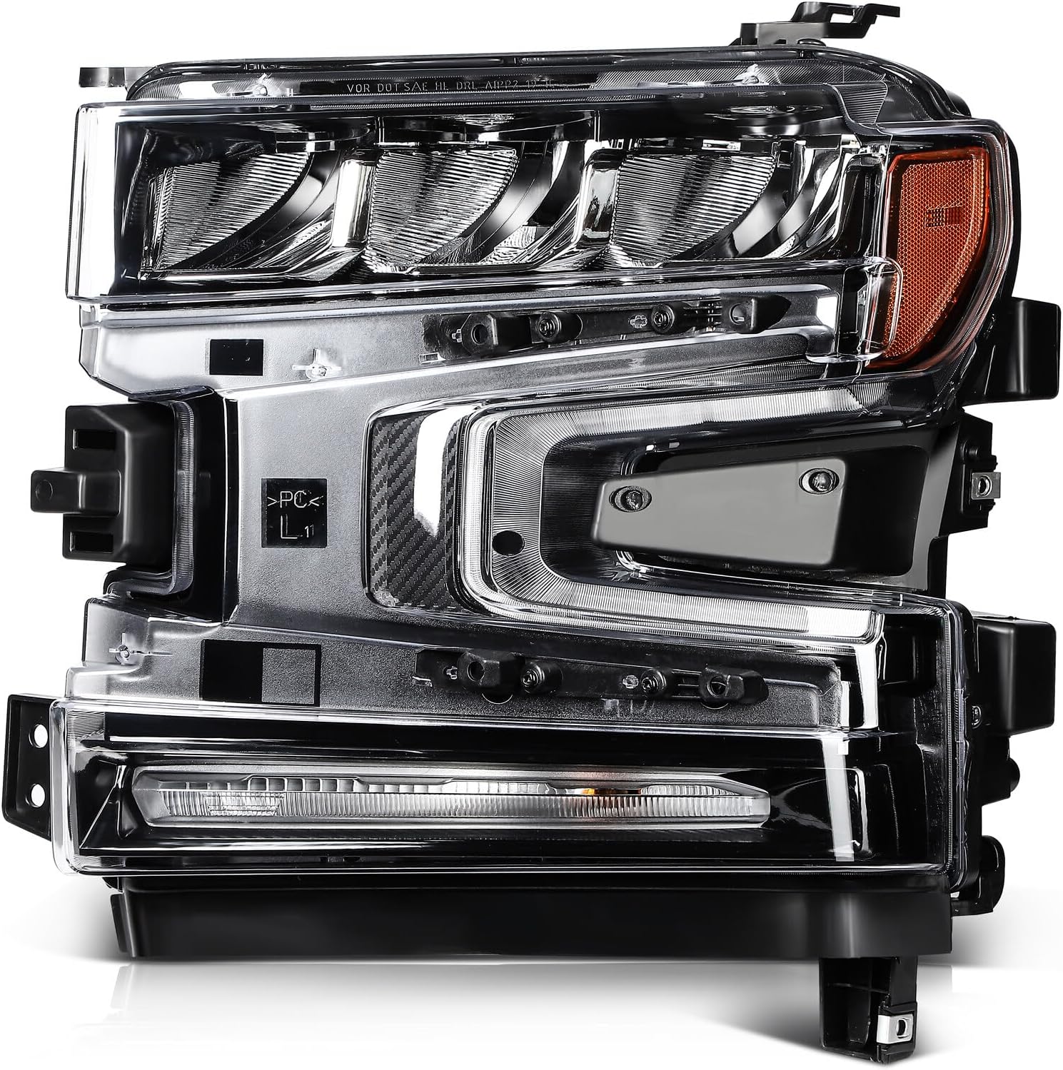 Headlight Assembly Compatible with for Chevrolet Silverado 1500 2019-2021 Bulbs Not Included GM2502491 GM250349184621848 84621849