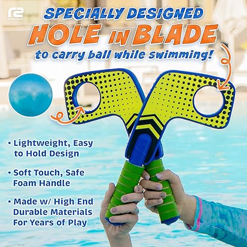 Miniatura 4 de Divertido juego de mini palos de hockey – Juega en la piscina y la playa o en casa – Para niños y adultos de todas las edades – Utiliza las paletas