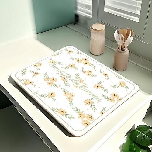 Miniatura 2 de Tapete de secado de platos para encimera de cocina, absorción rápida, material suave y patrones vívidos y lindos, tapete ideal para barra de café,