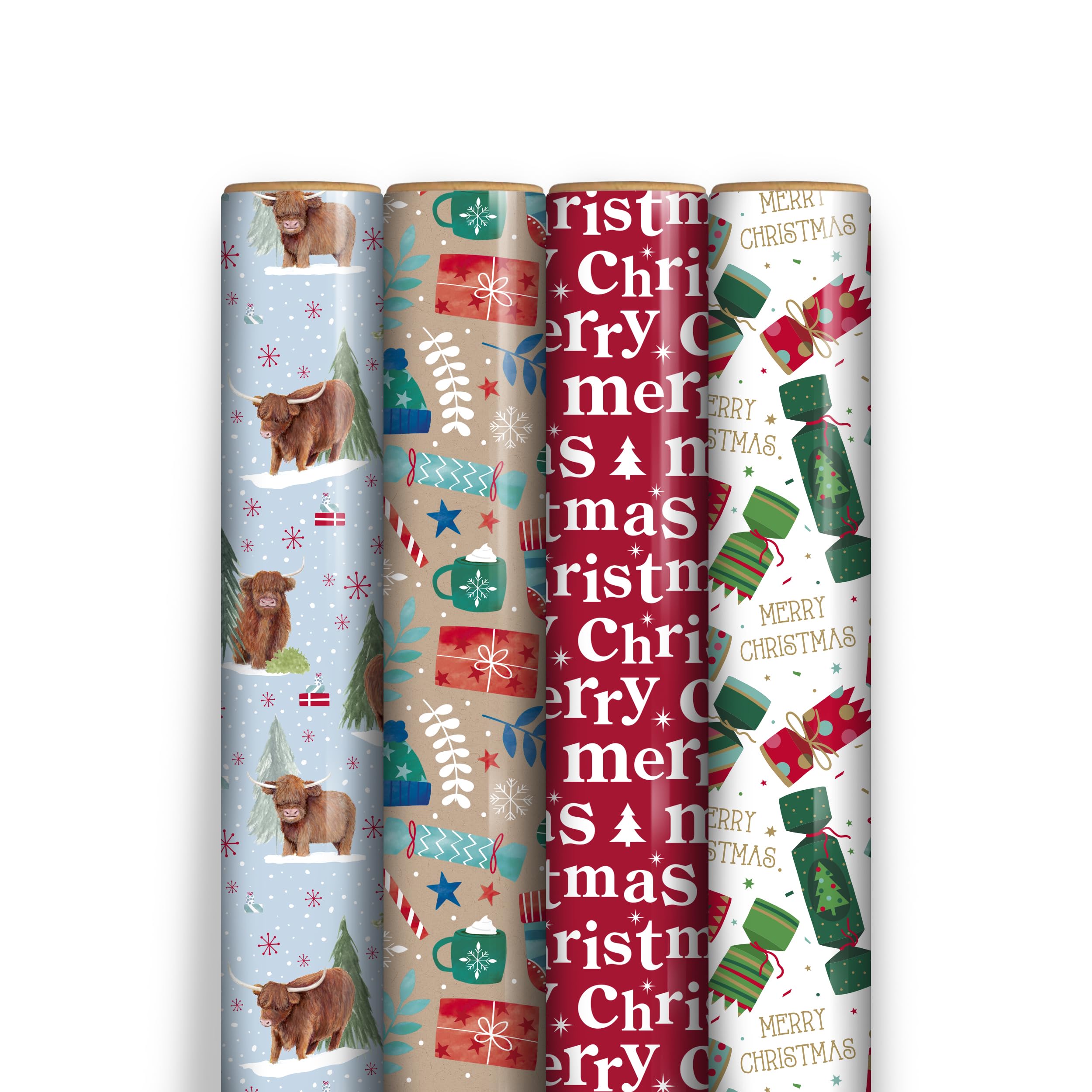Cute Christmas Wrapping Paper Roll Perfect for Christmas, Birthday and Festivals (Multicolor, 4m x 8 Rolls (X-36446-GWC_1)) — image 1