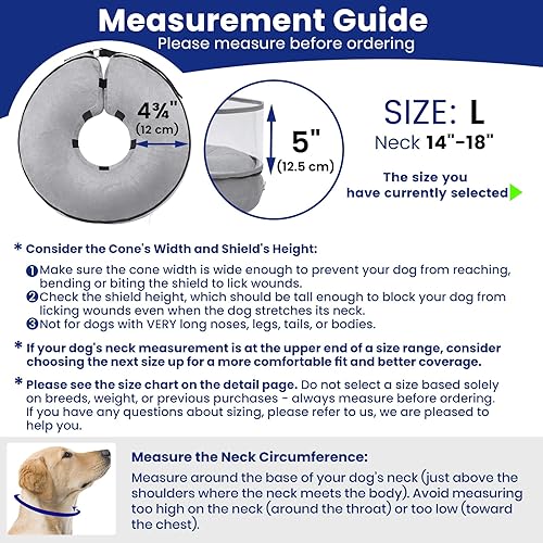 Miniatura 4 de BARKLESS Cono para perro, cono inflable para perros pequeños, medianos y grandes, conos suaves con protector mejorado antilamer para mascotas,