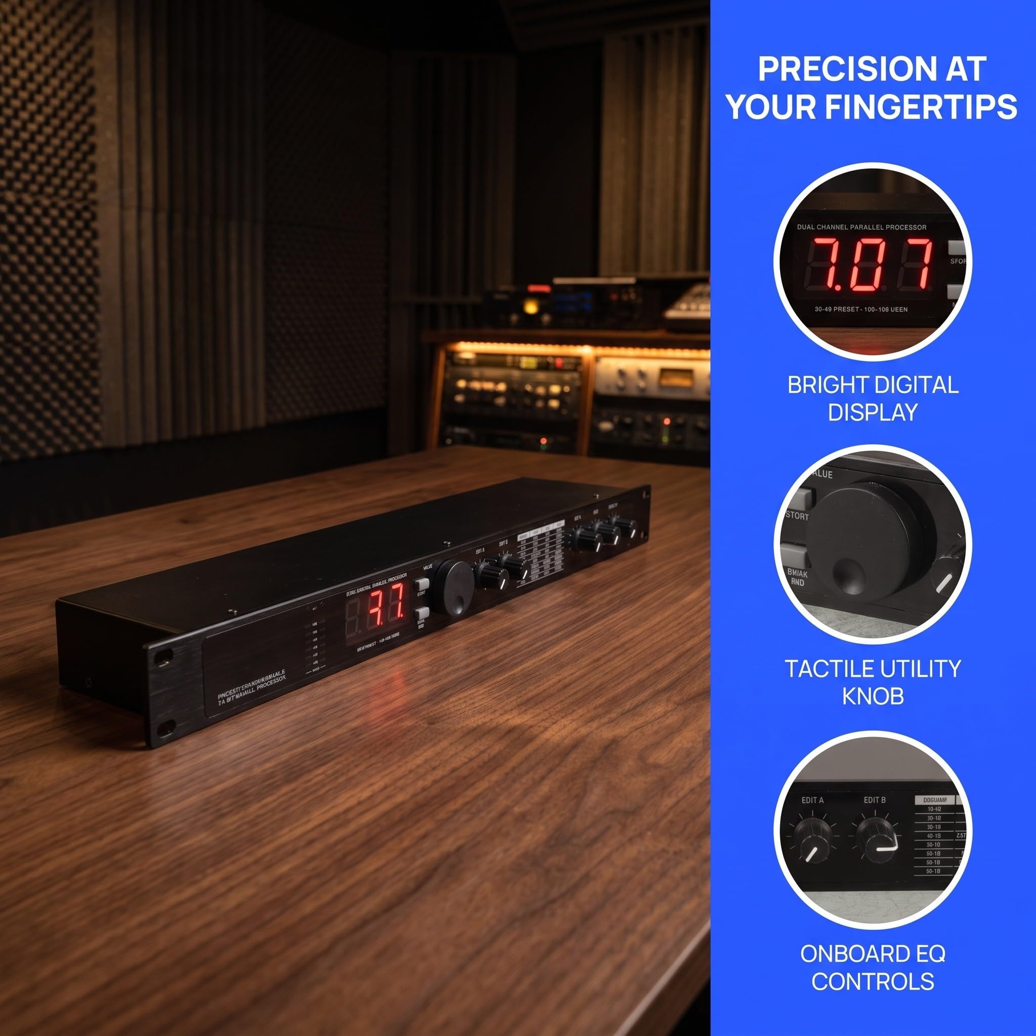Gatuida Preamplificatore per effetti audio vocali - Unità di elaborazione del segnale digitale per karaoke KTV - Mixer audio per DJ e piccoli eventi sul palco (spina UE)