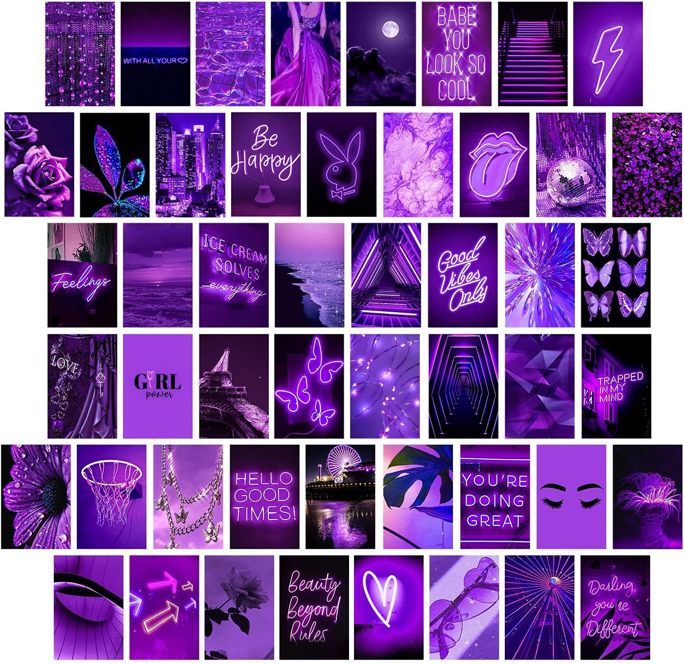 EXO DECOR Purple Photo Wall Collage Kit Aesthetic Pictures,Wall Decor For Bedroom,Room Decor For Teen Girls,Trendy,50Pcs, 4X6 Inch(Purple) (B0D35MPWC4) Amazon Price History, Amazon Price Tracker