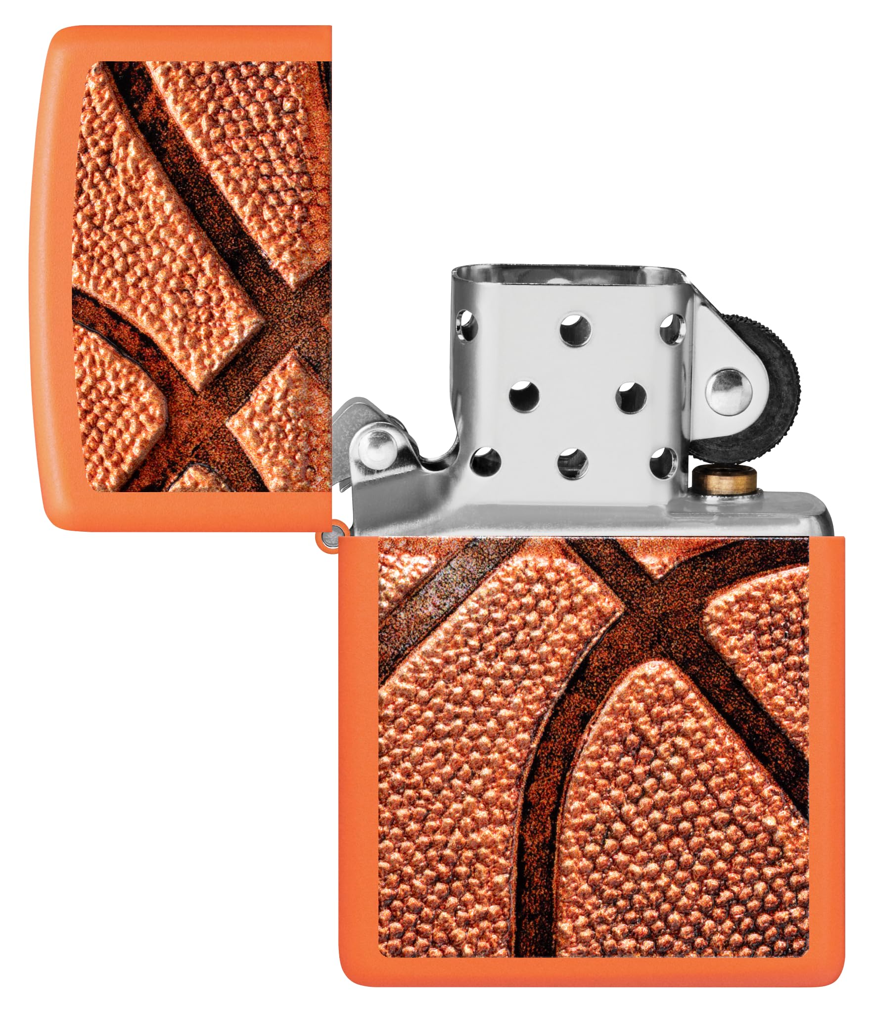 Zippo Windproof Lighter - Basketball, Orange Mat, Texture Print - Refillable - Reusable - Windproof Design - Gift Box - Made in USA - Image 4