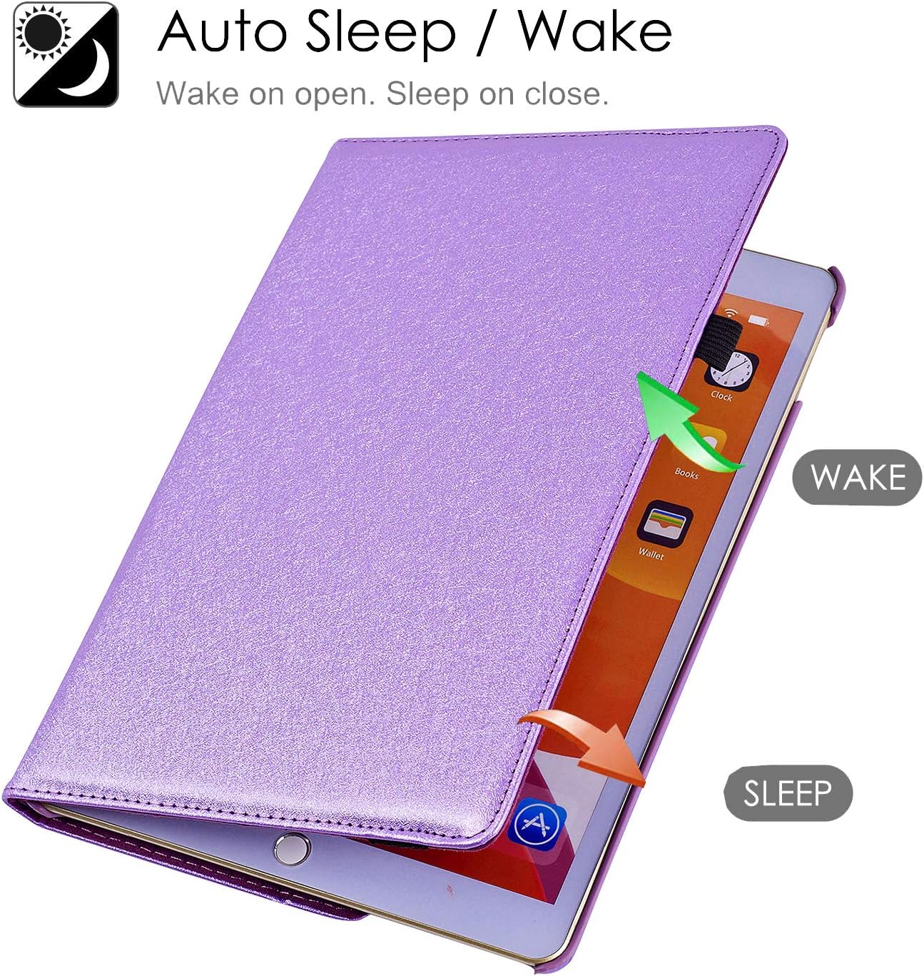 New iPad Air (3rd Gen) 10.5" 2019 / iPad Pro 10.5" 2017 Case, 360 Degree Rotating Multi-Angle Viewing Folio Stand Cases for Apple iPad Air 3 (10.5 inch) 2019 Release(Purple)