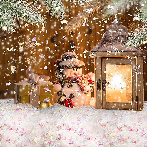 Vista 19 de Kasyat Decoración de Navidad centelleantes de nieve de 5.3 oz/150 g, relleno de polvo de nieve artificial para suministros de decoración de fiesta