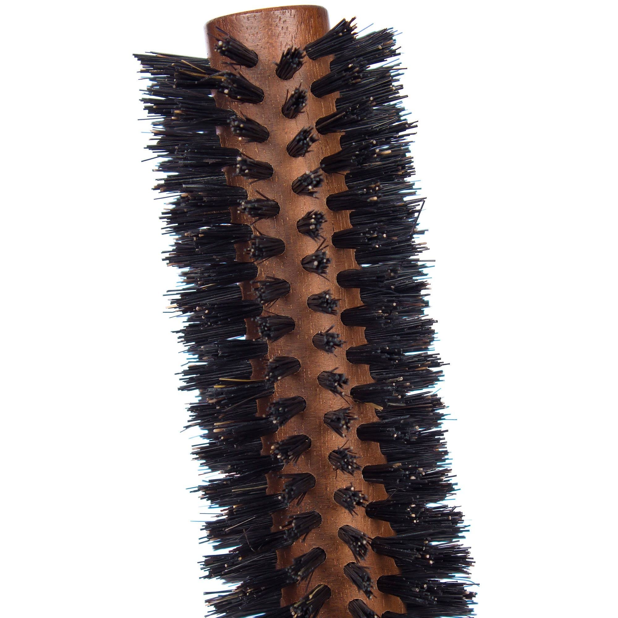 Plisson - Spazzola per capelli Brushing per donne e uomini, 12 file - Spazzola tradizionale, legno naturale, 100% puro setole di cinghiale - Produzione francese