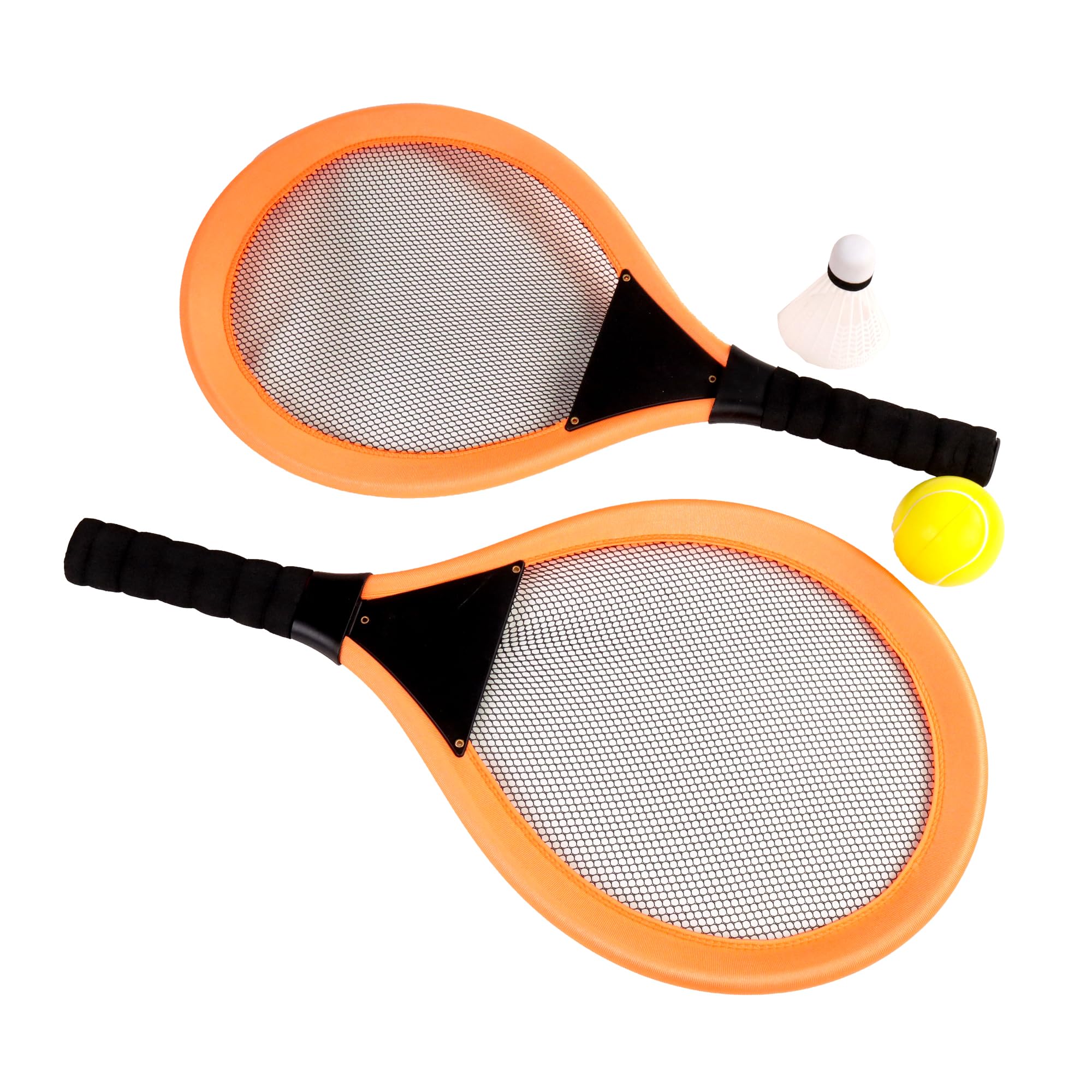 EasyGo - Set da badminton con rete, 4 racchette, 4 uccellini, scatola